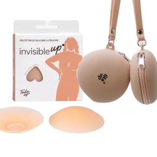 Kit Adesivo de Seio Silicone Invisível 8cm Lib Protetor Mamilo Reutilizável + Porta Case Estojo de A