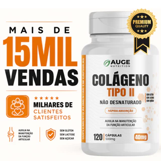 Colágeno Tipo 2 Original 120 Cápsulas 500mg Qualidade Premium - Auge Nutrition