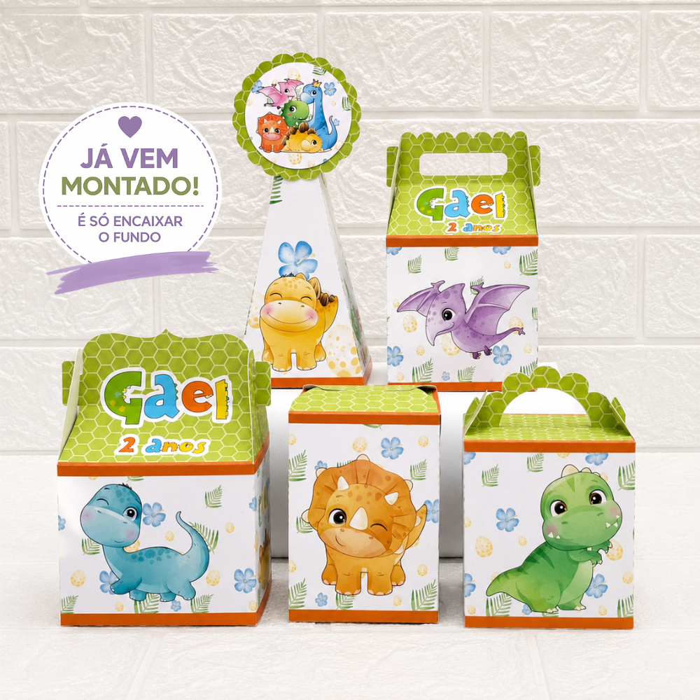Kit Personalizado Dinossauro Baby - já montado - lembrancinha - festa infantil - mimo - aniversário