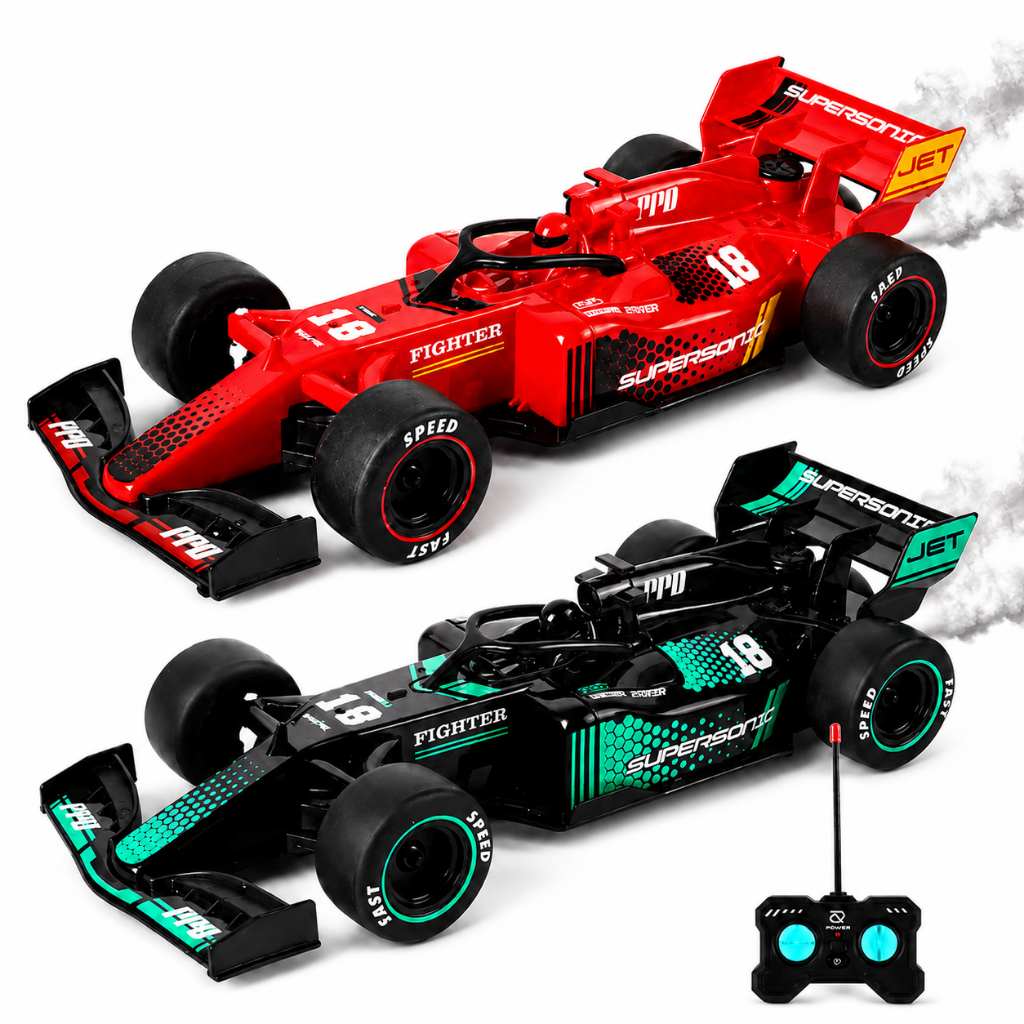Carrinho Controle Remoto Formula 1 Recarregável F1 Bateria Formula Racing Solta Fumaça Kizumba