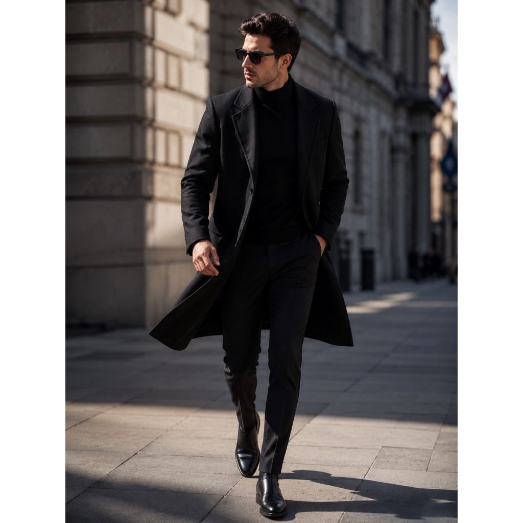 sobretudo longo italiano premium elegante iverno