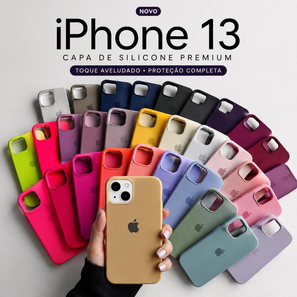 Capinha Case Silicone iPhone 13 / 13 Pro Max / Pro / Mini Premium Aveludada