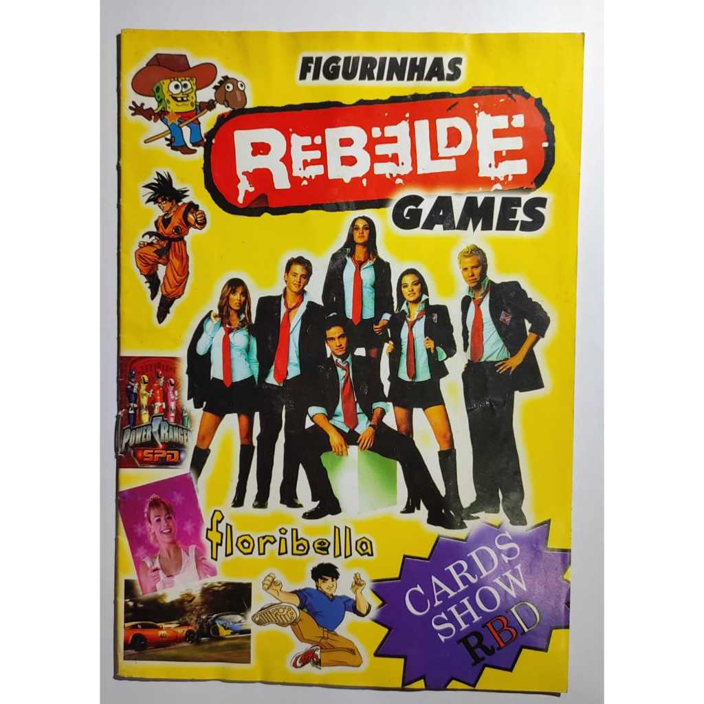 Álbum de Figurinhas Rebelde Games RBD Floribella Dragon Ball e Power Rangers SPD