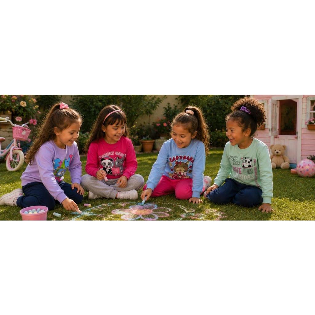 Kit 8 Peças Conjunto Moletom Infantil Menina Inverno 4 Blusas e 4 Calças 1 ao 8 Feminino Manga Longa