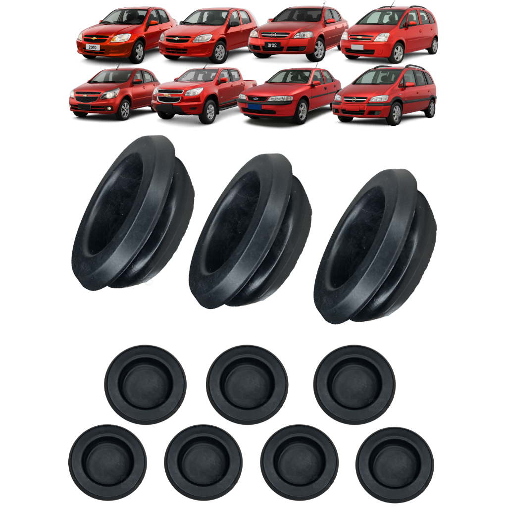 Tampão de borracha assoalho do porta mala kit 10 para chevrolet corsa meriva 2002 2003 a 2011 2012