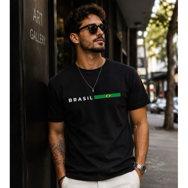 Camisa Brasil Personalizada Unissex Algodão 100% Várias Cores Bandeira Do Brasil