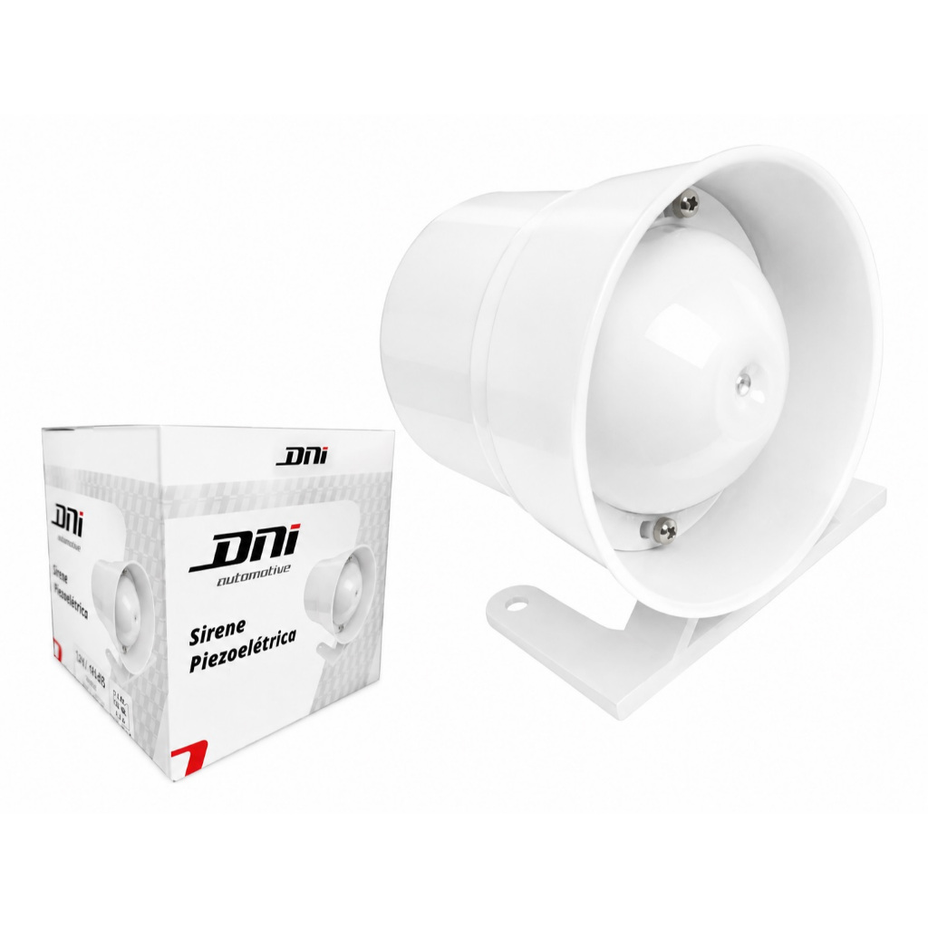 Sirene de Alarme E Cercas Elétricas Multifuncional  Residencial Automotivo 12v 120db Branca
