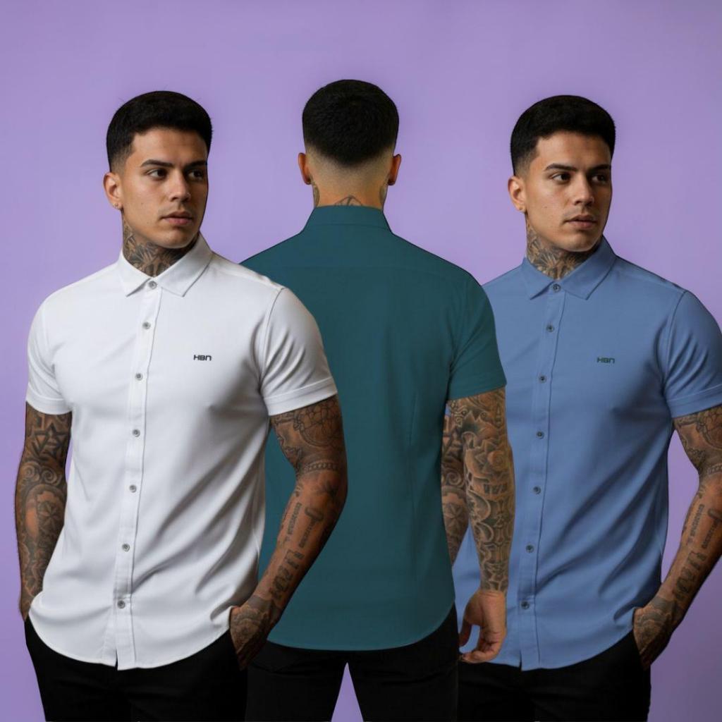 Camisa Masculina Viscose com Elastano Não Amassa | Casual e Confortável | TopMix Achadinhos