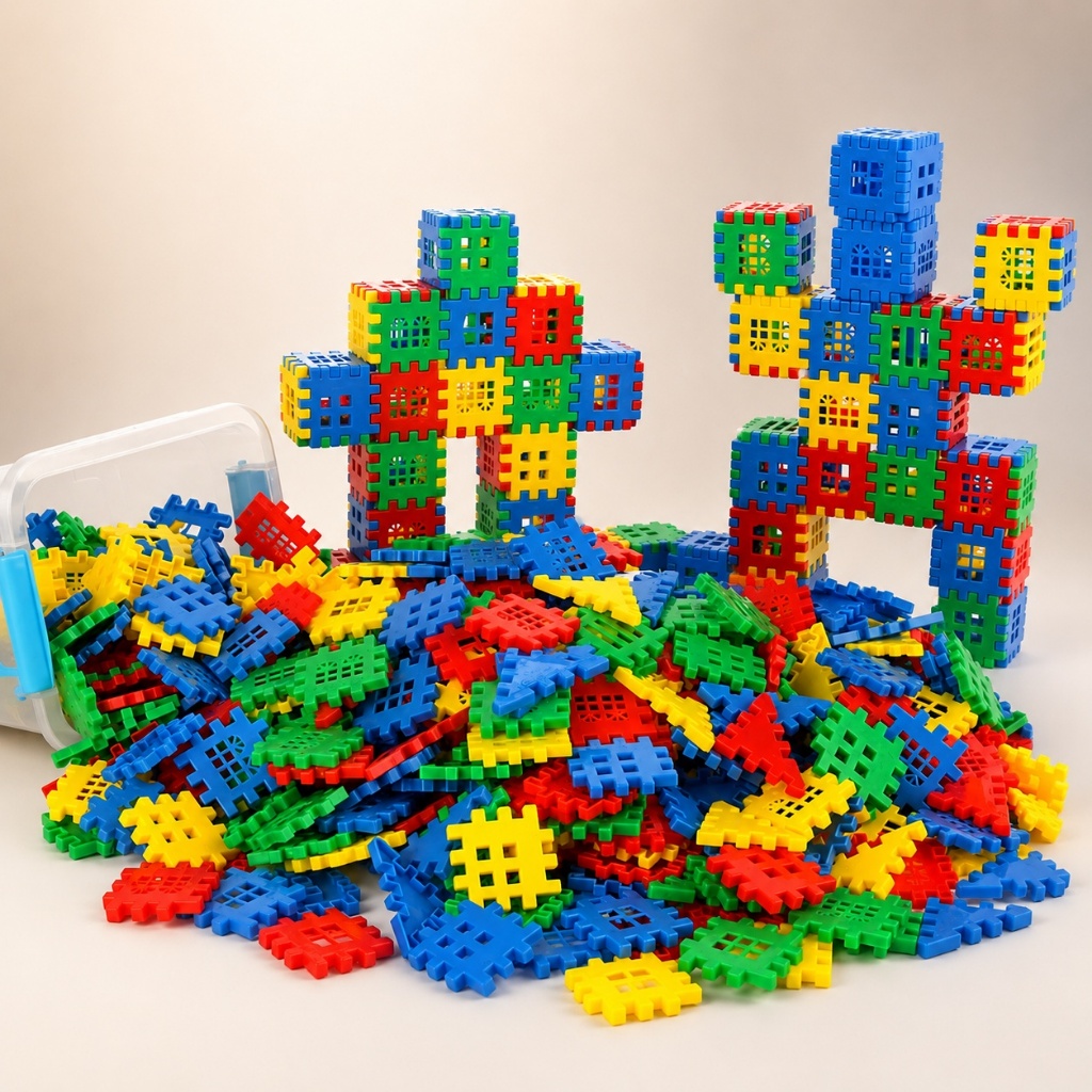 KIT COM 160 UNIDADES BRINQUEDO DE MONTAR CASINHA BLOCOS DIVERTIDOS EDUCATIVO