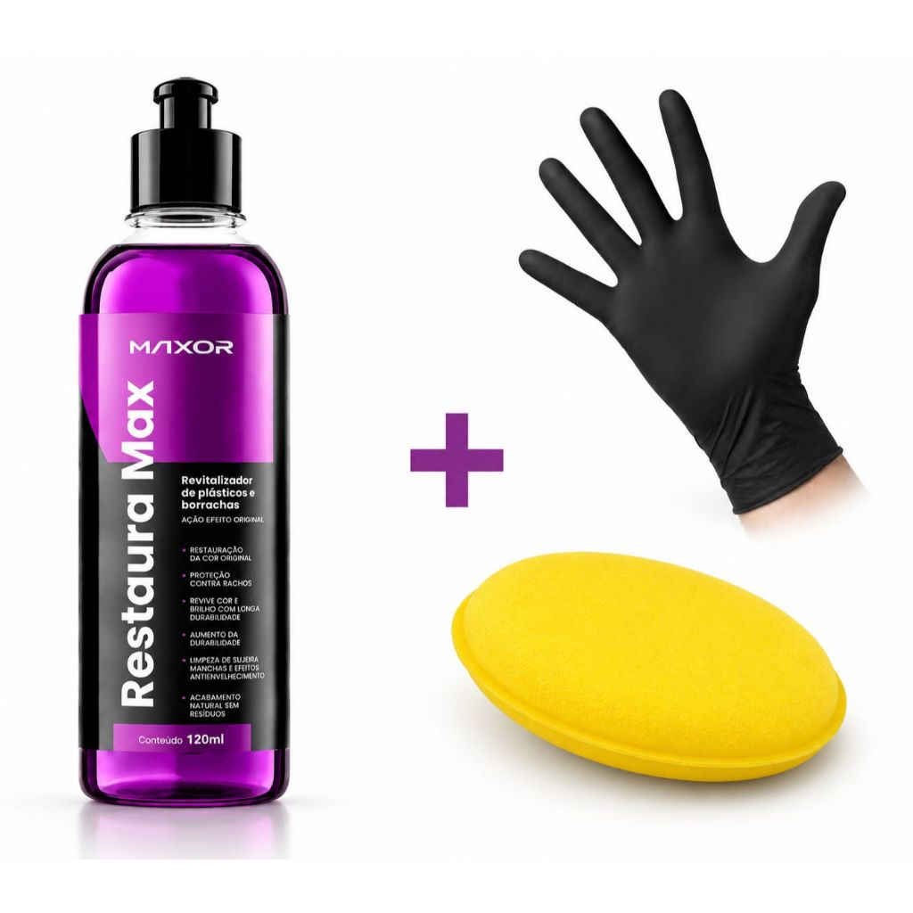 Revitalizador Externo Interno Plastico Borracha 120ml Para Interior e Exterior do Carro Moto