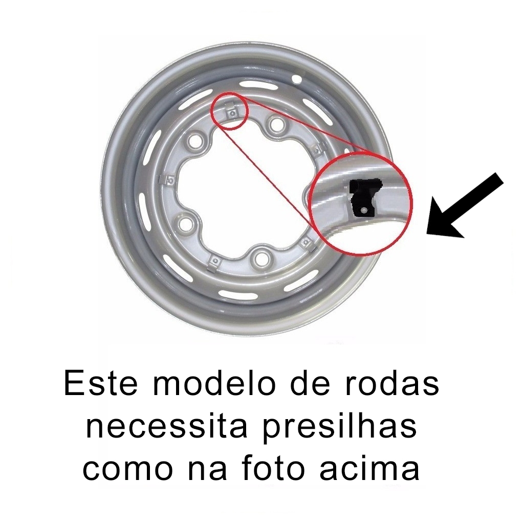 Kit 1/4 Calotas Abauladas Brancas P/ rodas 5 Furos Fusca/Kombi fixação por presilhas · foto 2