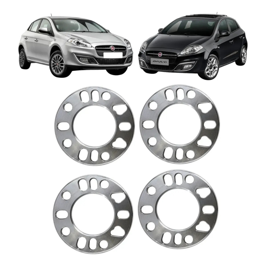 Kit 4 Espaçador 7mm Alargador Roda Bravo 4x98 4 E 5 Furos