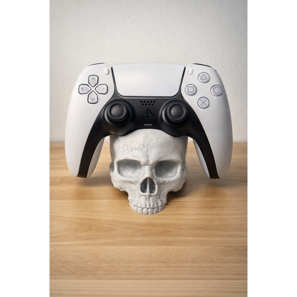 Suporte de Controle PS5 Estilo Caveira | Porta Controle Gamer Decorativo | Design Diferenciado