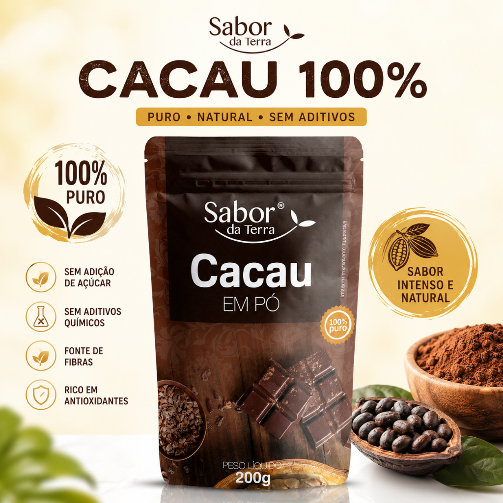 Cacau em Pó 100% Puro 200g Amor da Terra