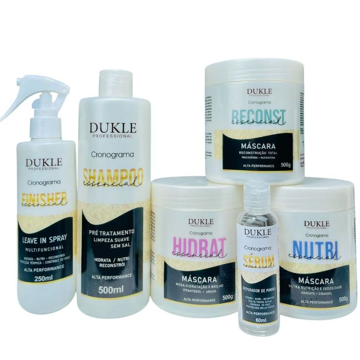Kit Cronograma Capilar 6 Passos Reconstrução, Mega Hidratação e Ultra Nutrição Dukle Professional