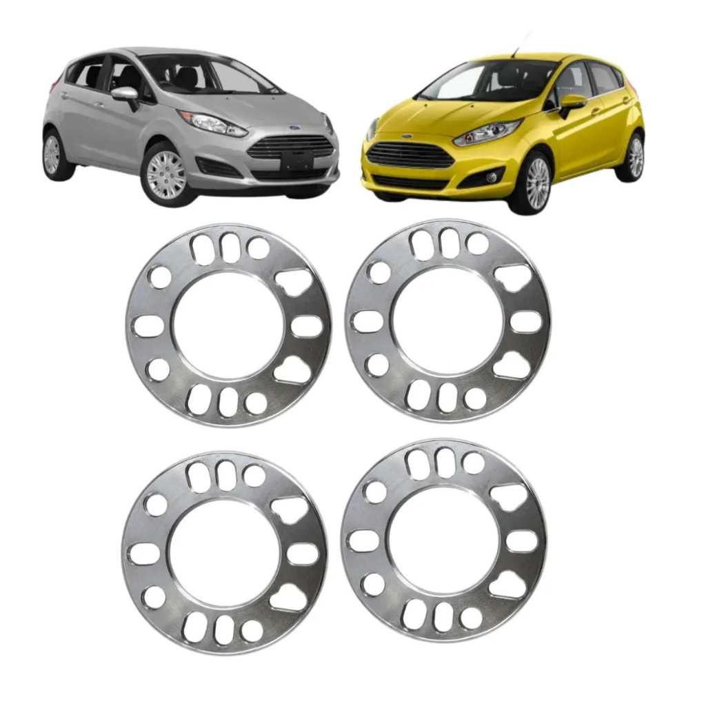 Kit 4 Espaçador 7mm Alargador Roda Fiesta 4x108 4 E 5 Furos