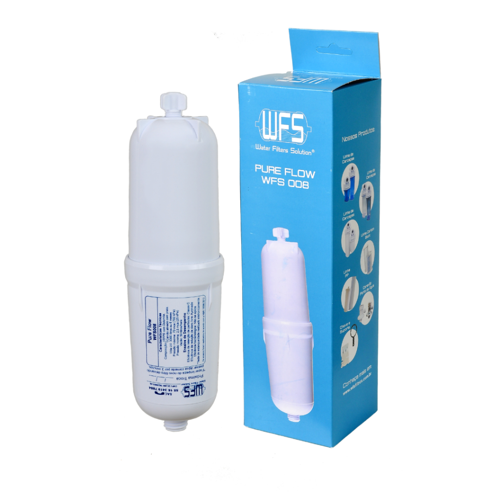 Filtro Refil Purificador Água Compatível Soft Everest Star WFS008 Carvão Ativado Reduz Cloro Odores