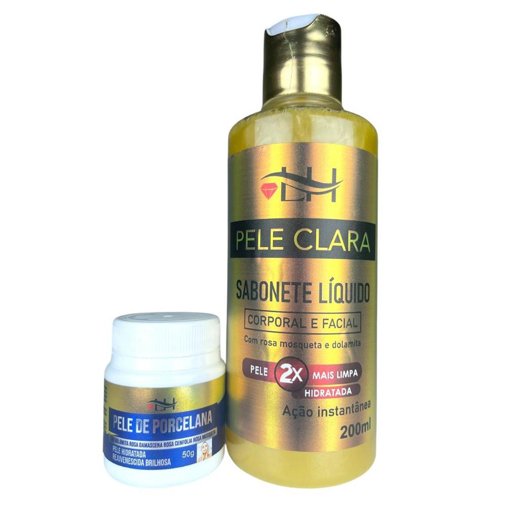 Kit Para Manchas na Pele Com Creme Pele de Porcelana e Sabonete Líquido 2 Un. Liss Hair
