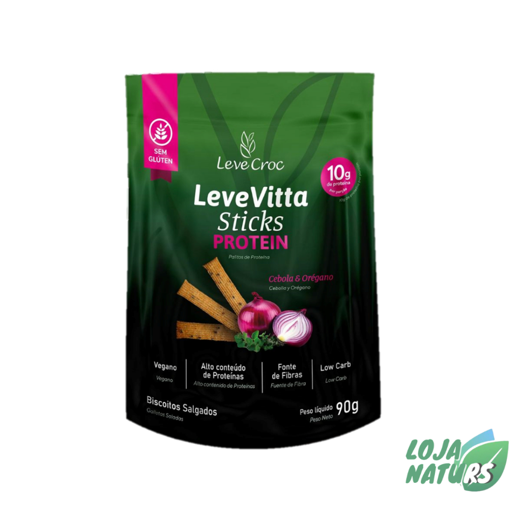 LeveVitta Protein sabor Cebola e Orégano Sem Glúten Vegano 90g - Leve Croc