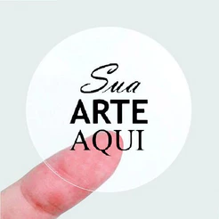 Etiqueta Adesiva TRANSPARENTE Personalizada Com a Sua Logo Para Empresas e Comércios 5x5cm 20, 60 ou 120 Unidades
