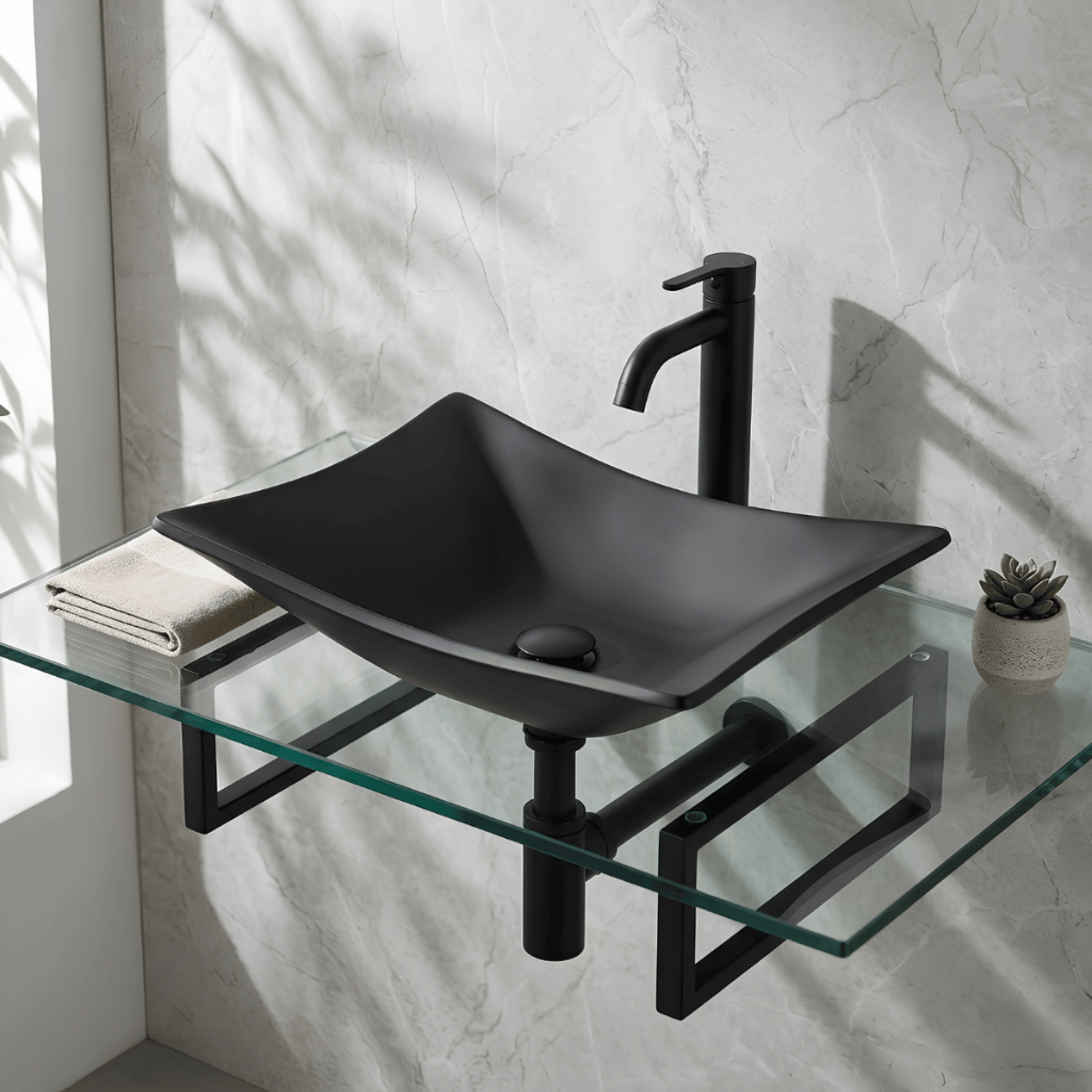 Conjunto Lopazzi Gabinete 60cm + Cuba De Sobrepor + Válvula Click Para Suítes Clínicas De Estética e Banheiros Compactos