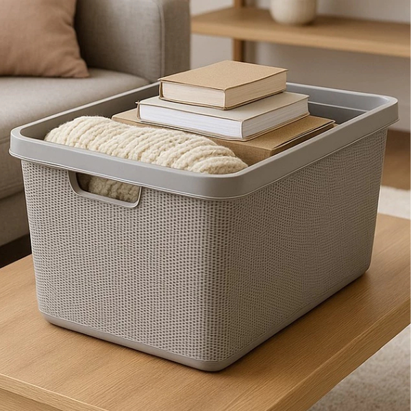 Kit com 2 Unidades Caixa Organizadora Multiuso 22L Cores Variadas