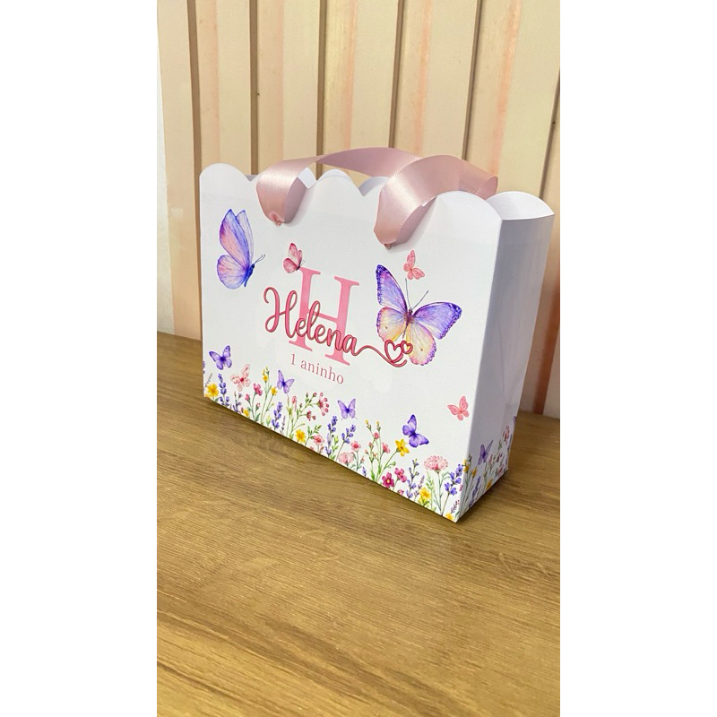 30 Sacolinhas Personalizada Premium para festa jardim das borboletas - sacolinha personalizada - lembrancinha