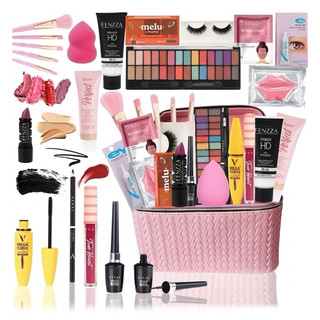 KIT MAQUIAGEM PRESENTE DIA DOS NAMORADOS BODY SPLASH GLOSS MAKE KIT PINCÉIS