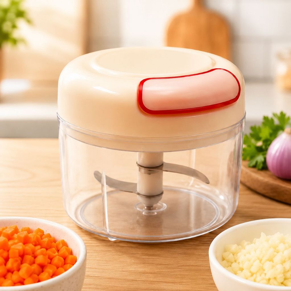 Mini Processador Triturador de Alimentos Manual | Utensílio Cozinha 170ML