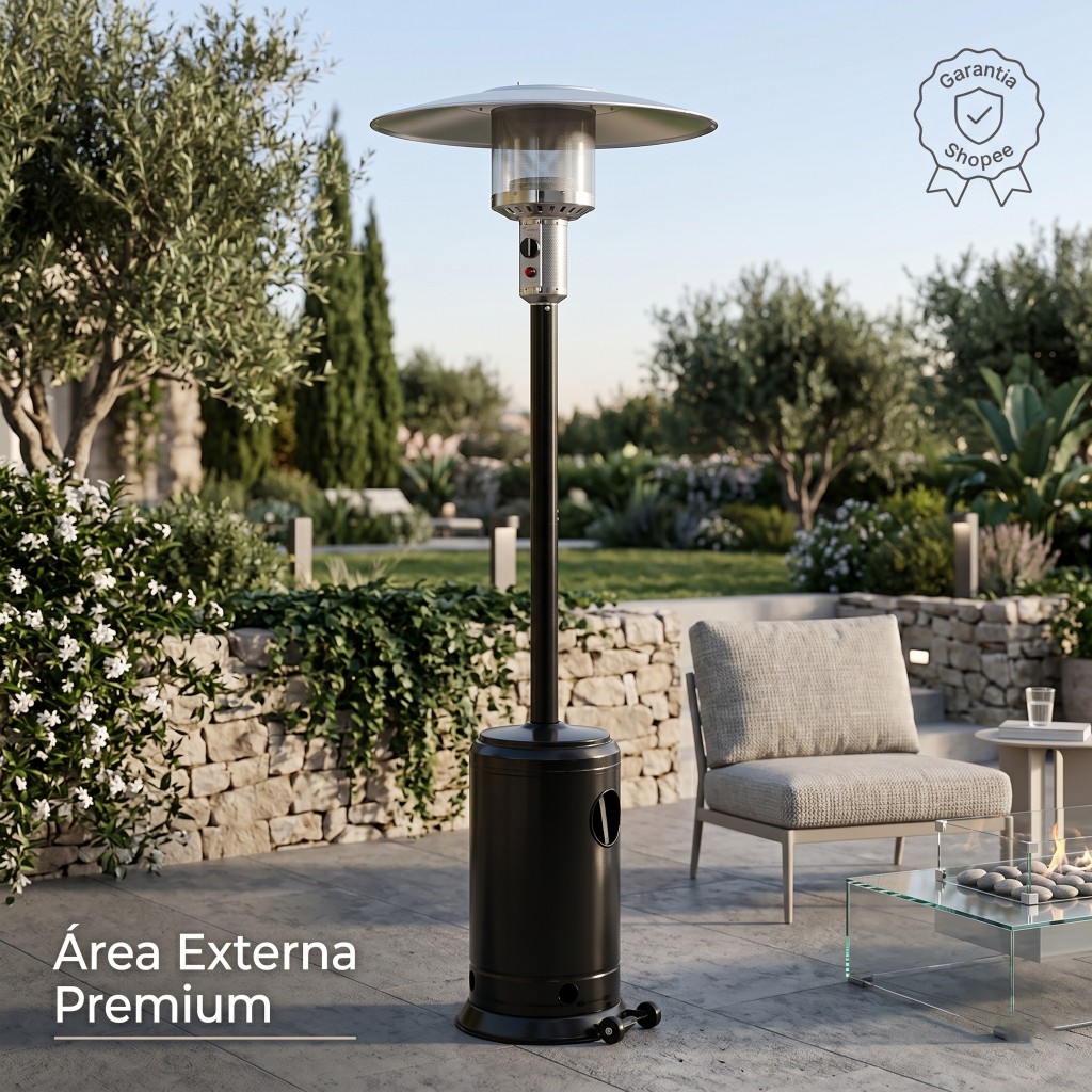 Aquecedor De Ambiente A Gás Patio Heater Área Externa Premium Grande Vertical Portátil Para Quintal Varanda Restaurante