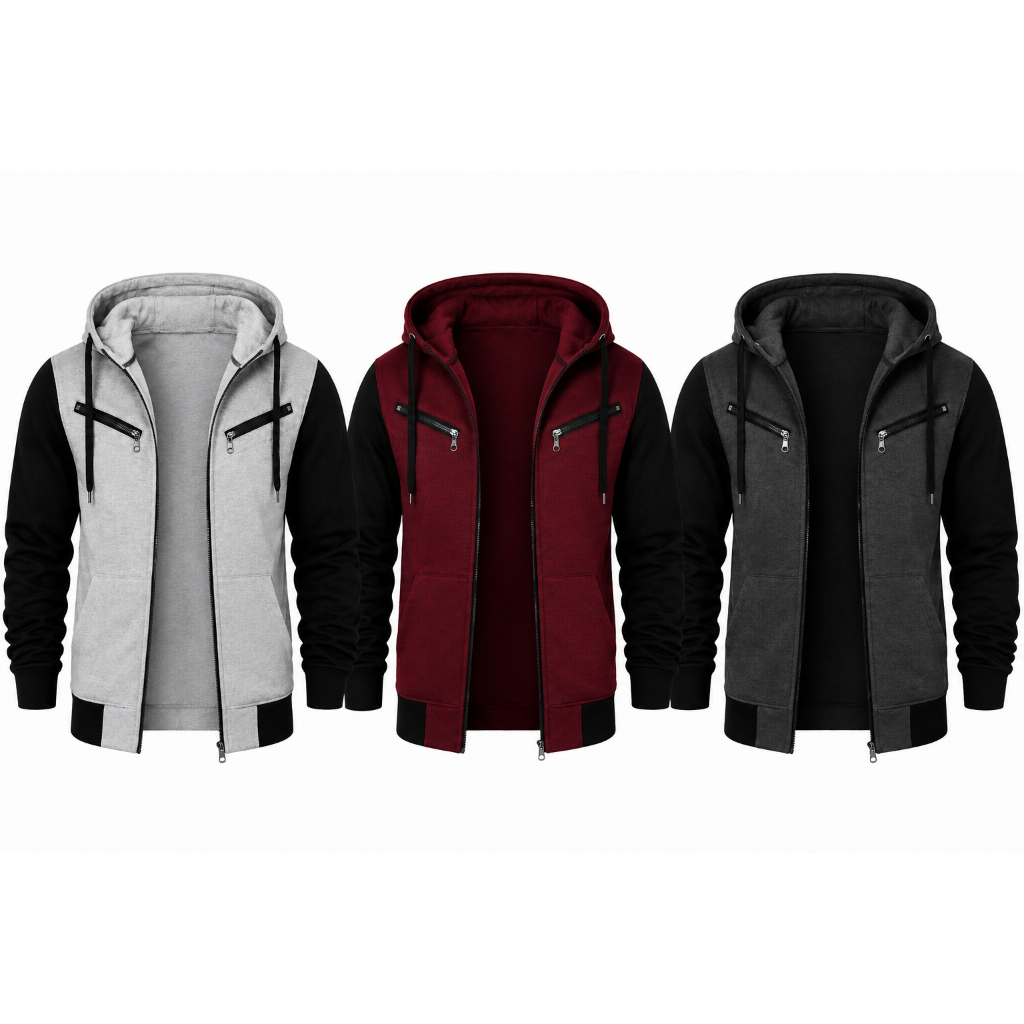 Moletom Blusa De Frio Jaqueta De Zíper Slim Casaco Com Capuz