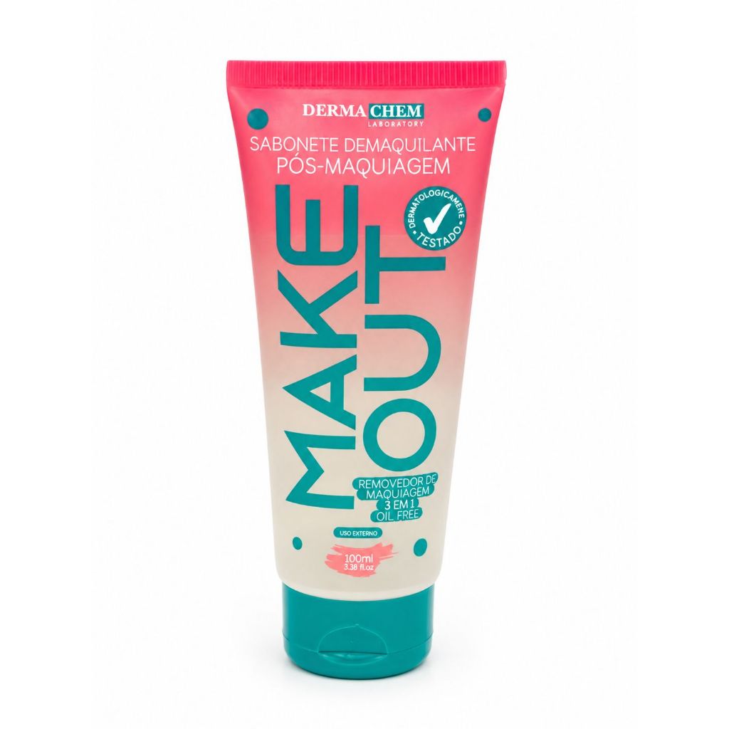 Sabonete Demaquilante Pós Maquiagem limpa e conrola oleosidade Make Out - Dermachem 100ml