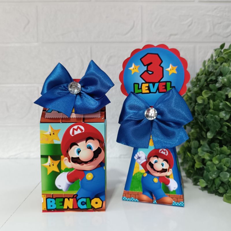 KIT 20/50 CAIXAS PERSONALIZADAS SUPER MARIO BROSS/ CAIXA MILK / CAIXA CONE/PIRÂMIDE/ LEMBRANCINHAS ANIVERSÁRIO
