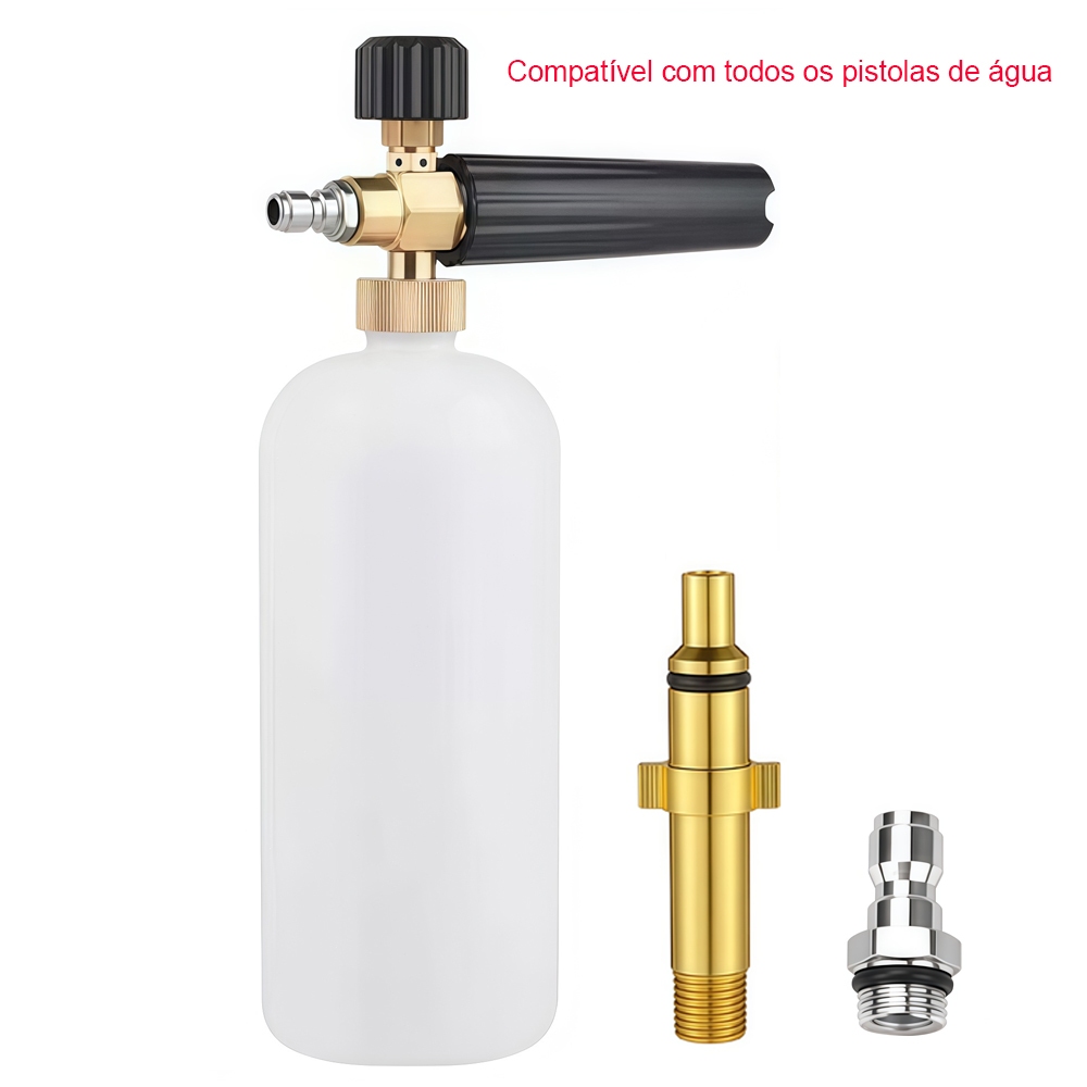 Canhão de Espuma Snow Foam 1L Acompanha dois adaptadores de engate rápido.