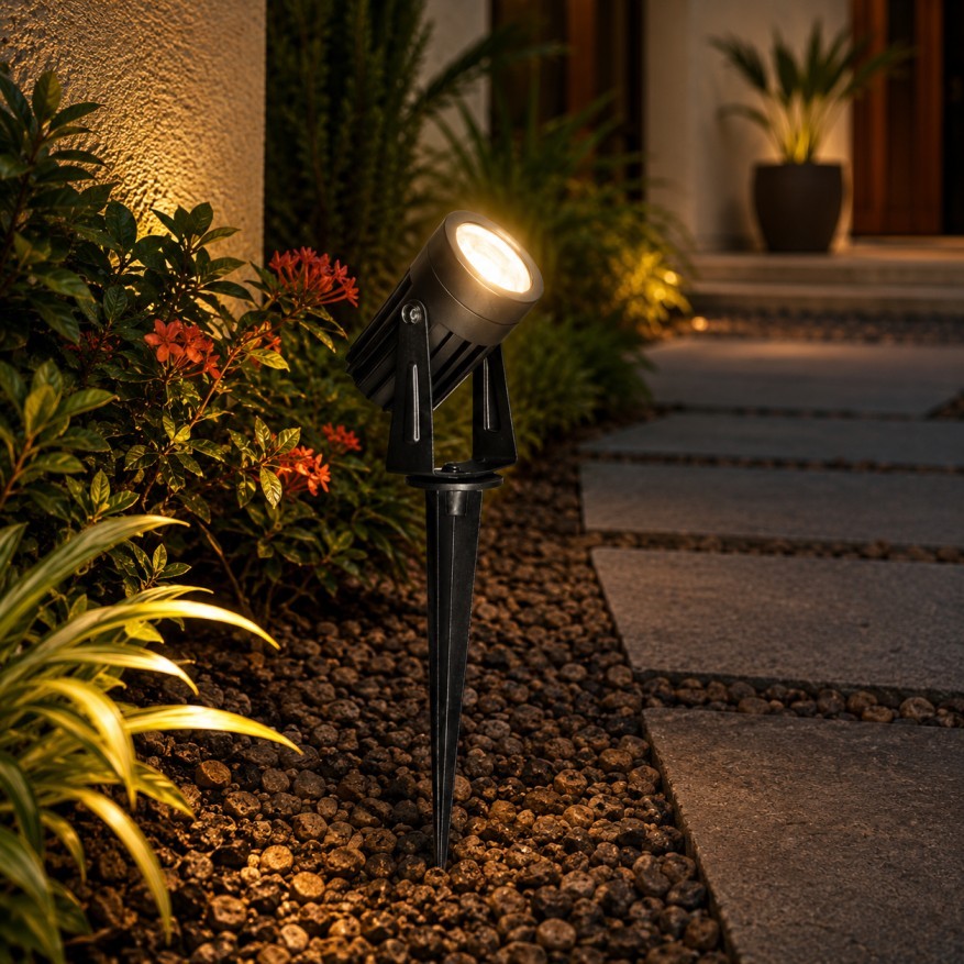 Luminária LED Espeto Jardim Stella 3W 3000K Luz Quente Bivolt Refletor Iluminação Externa Decorativa