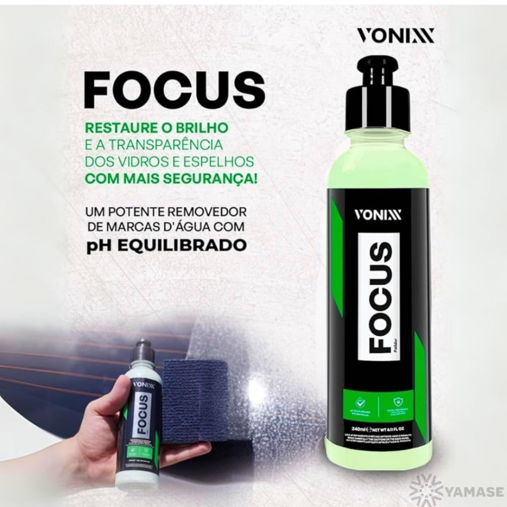 Kit descontaminação Composto Polidor vidros Resolvidro 100g taco aplicador focus lixas boinas polimento opty vonixx
