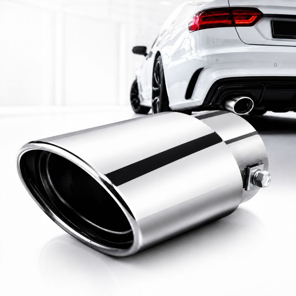 Ponteira Escapamento Aço Inox Saída 3 Polegadas Universal Prata Tuning Esportivo Carro Universal Parafuso Alumínio