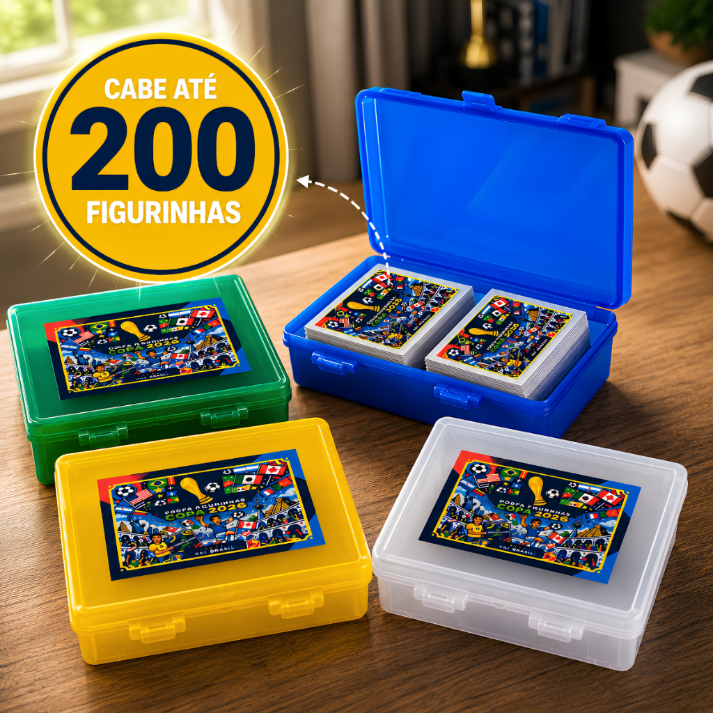 Porta Figurinhas Album Copa Do Mundo 2026 Cores Organizador caixinha colorida