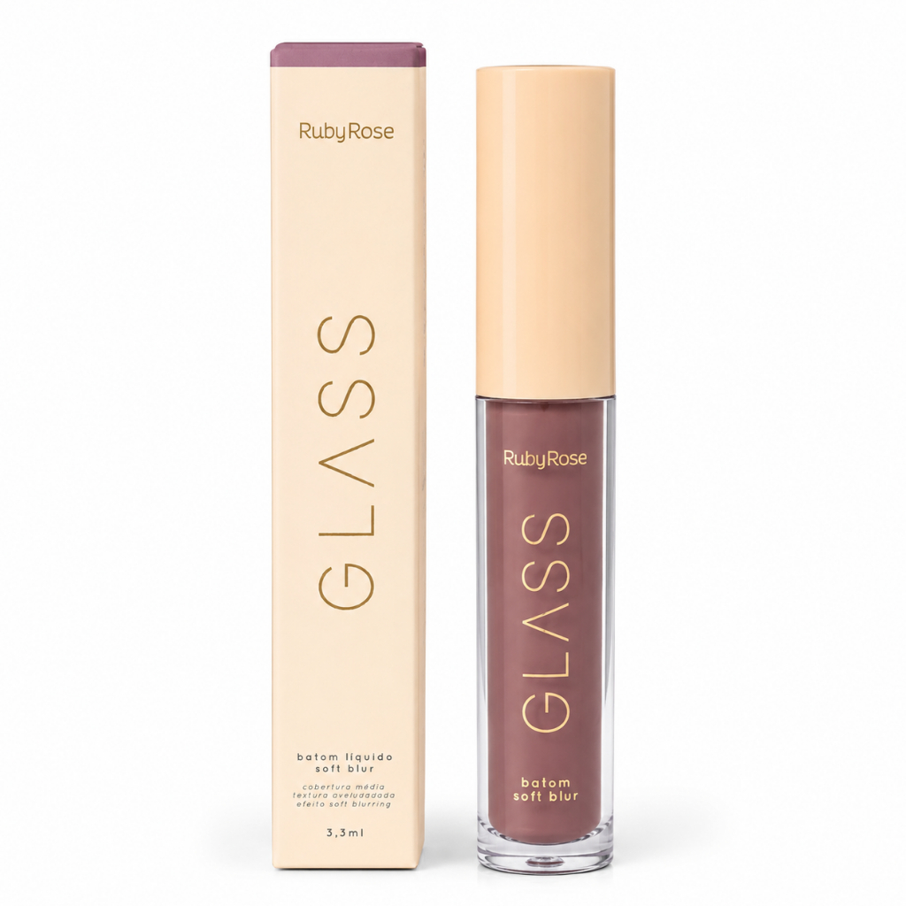 Batom Líquido Soft Blur BG03 Nude Rosado Glass  Ruby Rose