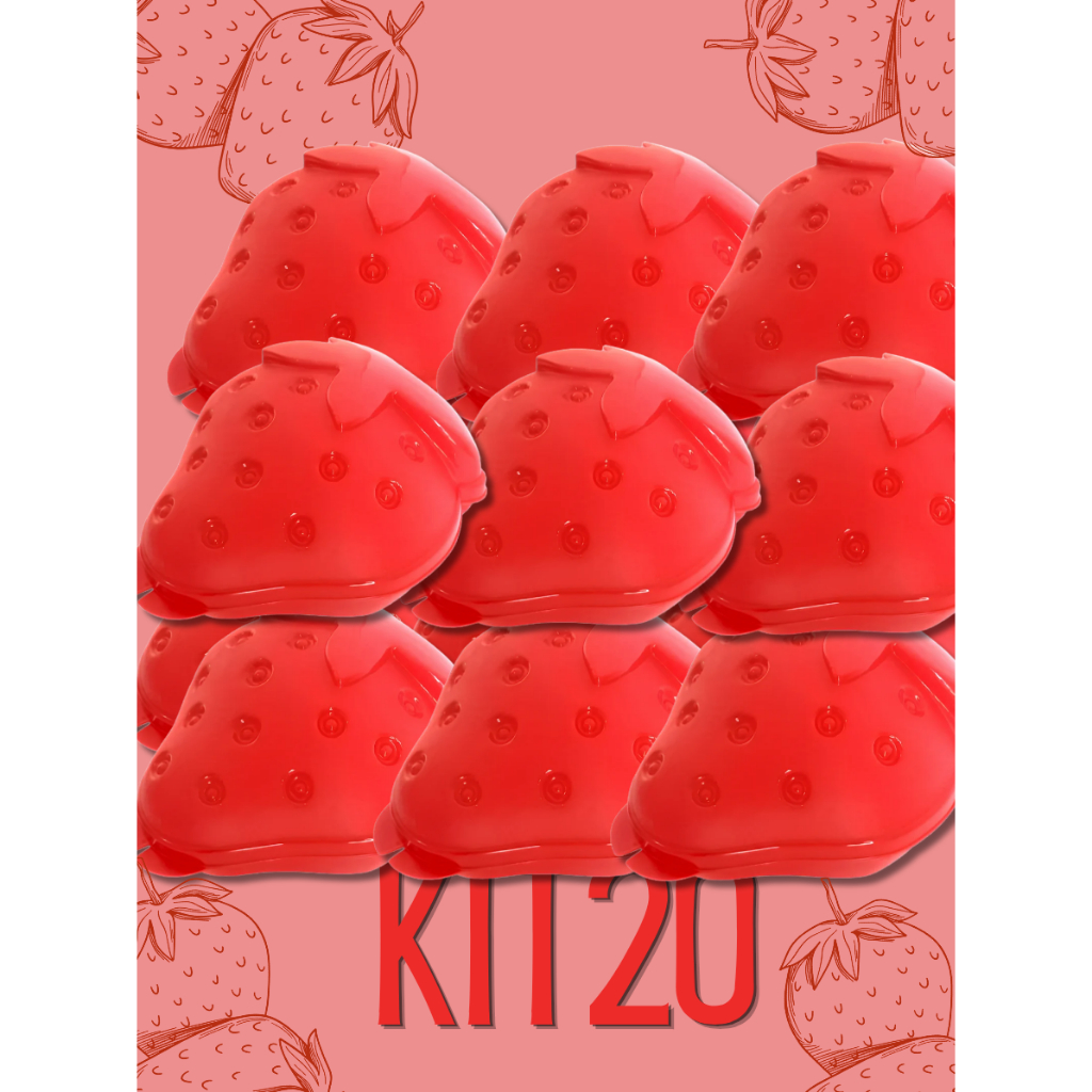 Kit com 20 porta mix morango - especial atacado - Plasutil