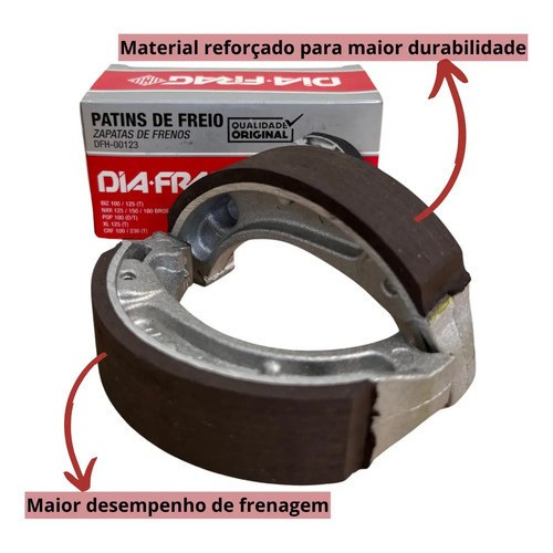 Lona Patim De Freio Traseiro Diafrag Biz 100 110 125 Pop 100 110 Bros 125 150 160