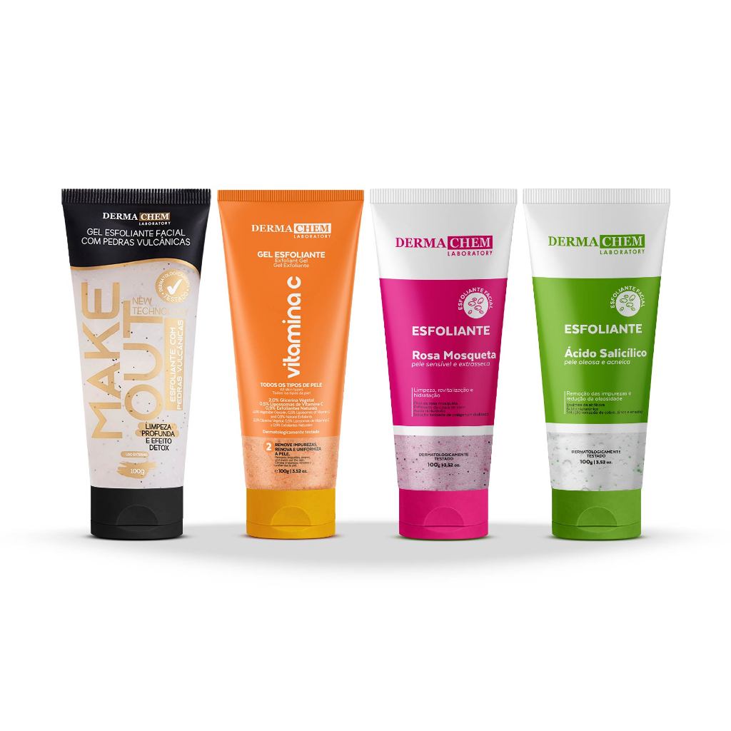 Kit Esfoliante Facial 4 ítens Dermachem