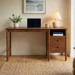 Mesa Home Office 150 cm Moderna Escritório Madeira Castanho Bossa