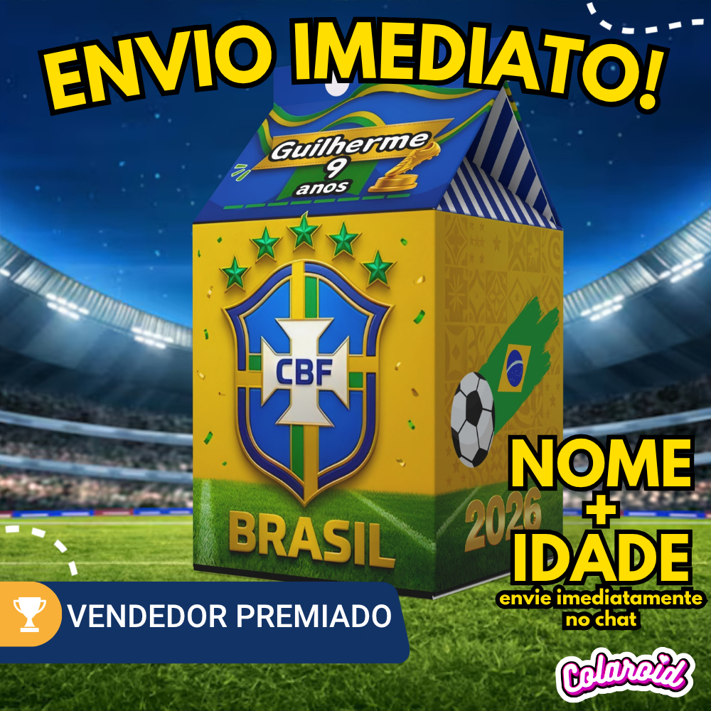Kit Caixinha Milk Brasil Copa para Festa Personalizada - Lembrancinha para Festa - 10 a 100 und