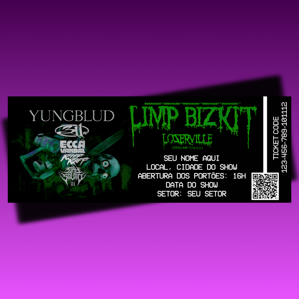 Ingresso Personalizado Limp Bizkit - Loserville Tour