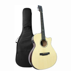 Kit Violão Elétrico e Capa forrada Violão Eletroacústico Sonn SNV41 41" Cutaway + Capa Luxo AVS Nylon 600 Espuma 27mm