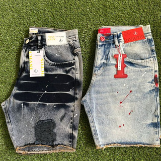 Bermudas Jeans, kit 2 Bermuda Masculina Jovem Basica 100% Algodao