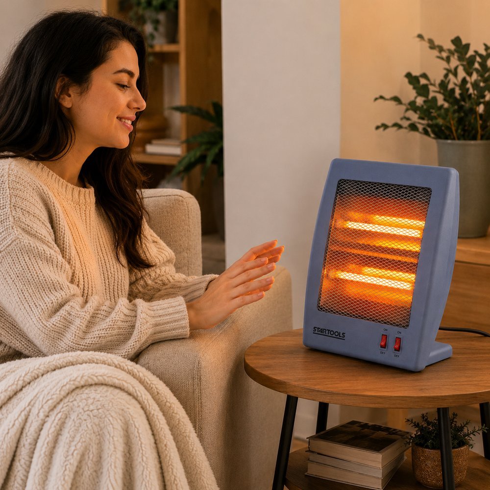 Aquecedor Doméstico Elétrico Agrantt Quartzo 800w Quarto Sala Cozinha Escritório Portátil