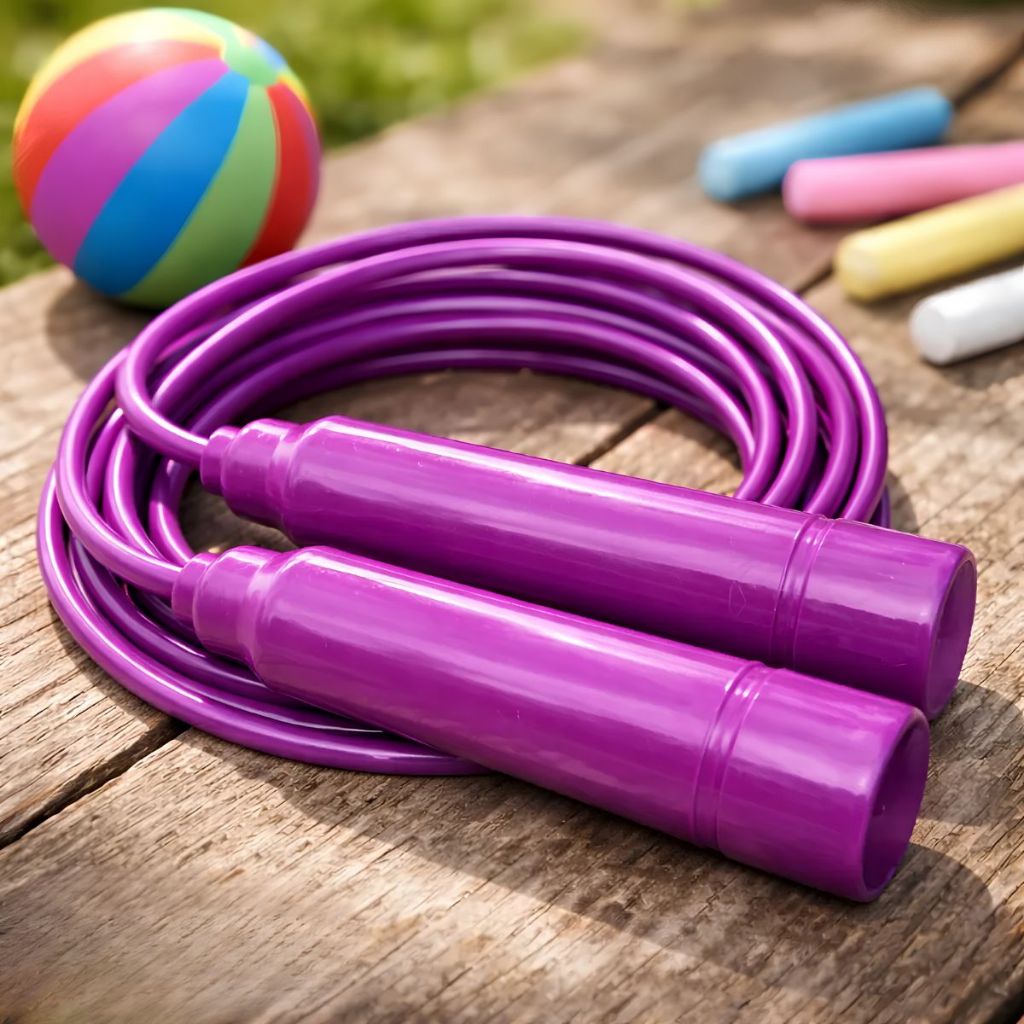 Corda de Pular Brinquedo Infantil Para Esporte Lembrancinha Corda Menina Rosa Holográfica Pula Corda