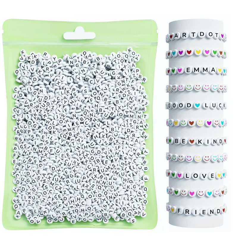 Miçanga Infantil Letras 500g(3000 Peças) Atacado para artesanato Making Bracelete Beads DIY